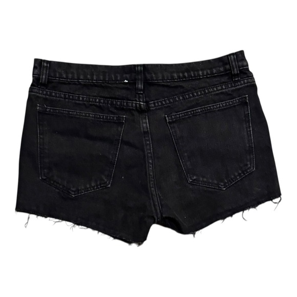 Sadie & Sage NWT Black Distressed Denim Shorts Sz S Raw Hem Micro 1.5" Inseam - Picture 3 of 11